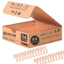 Wire-o para Encadernação 2x1 A4 Rose Gold 5/8 120 fls 36un - Marpax