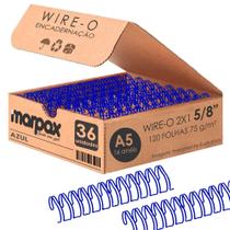 Wire-o para Encadernação 2x1 A5 Azul 5/8 2x1 para 120fls 36un Wire-o para Encadernação 2x1 A5 Azul 5/8 2x1 para 120fls 36un