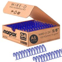 Wire-o para Encadernação 2x1 A5 Azul 5/8 para 120 fls 04un Wire-o para Encadernação 2x1 A5 Azul 5/8 para 120 fls 04un