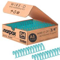 Wire-o para Encadernação 2X1 A5 Azul Bebê 3/4140fls 04un Wire-o para Encadernação 2X1 A5 Azul Bebê 3/4140fls 04un