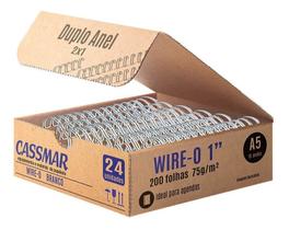 Wire-o para Encadernação 2x1 A5 Branco 1 para 200 fls 24un - Cassmar