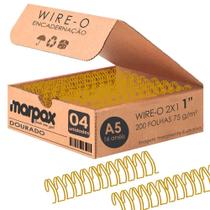 Wire-o para Encadernação 2x1 A5 Dourado 1" para 200 fls 04un