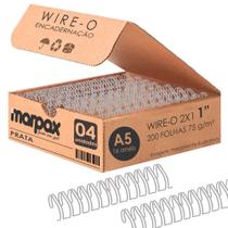 Wire-o para Encadernação 2x1 A5 Prata 1" para 200 fls 04un