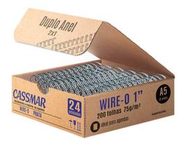 Wire-o para Encadernação 2x1 A5 Prata 1 para 200 fls 24un - Cassmar