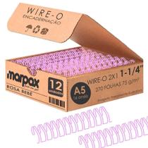 Wire-o para Encadernação 2X1 A5 Rosa Bebê 1 1/4 270fls 12un Wire-o para Encadernação 2X1 A5 Rosa Bebê 1 1/4 270fls 12un