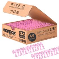 Wire-o para Encadernação 2x1 A5 Rosa Bebê 5/8 para 120 fls 04un Wire-o para Encadernação 2x1 A5 Rosa Bebê 5/8 para 120 fls 04un