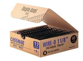Wire-o para encadernação A5 1 1/8 2x1 para 250fls preto 12un Wire-o para encadernação A5 1 1/8 2x1 para 250fls preto 12un