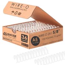 Wire-o para Encadernação A5 5/8 2x1 para 120fls Branco 36un - Marpax