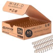 Wire-o para Encadernação A5 5/8 2x1 para 120fls Bronze 36un - Marpax