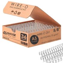 Wire-o para Encadernação A5 5/8 2x1 para 120fls Prata 36un - Marpax