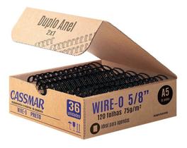 Wire-o para Encadernação A5 5/8 2x1 para 120fls Preto 36un Wire-o para Encadernação A5 5/8 2x1 para 120fls Preto 36un