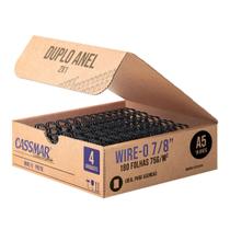 Wireo para Encadernação 2x1 A5 Preto 78 para 180 fls 04un
