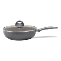 Wok 28Cm Ceramic Life Smart Plus Com Tampa Brinox Cinza