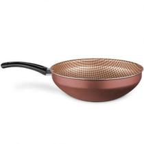 Wok Antiaderente Chocolate Flora N 28 Mta