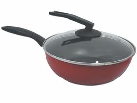Wok C/Cabo e Tampa Vidro Joy Vermelha 0.145 Dona Chefa Wok C/Cabo e Tampa Vidro Joy Vermelha 0.145 Dona Chefa