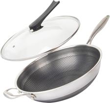 Wok CATHYLIN 33 cm Aço Inoxidável Antiaderente com Tampa Wok CATHYLIN 33 cm Aço Inoxidável Antiaderente com Tampa