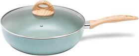 Wok Com Tampa 28cm 3,4L Ceramic Life Botanika Com Fundo De Indução - Verde Ref:4815/157 Brinox Wok Com Tampa 28cm 3,4L Ceramic Life Botanika Com Fundo De Indução - Verde Ref:4815/157 Brinox
