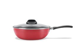 Wok com Tampa Brinox Garlic Antiaderente 2,3 Litros Ø 24 x 7 cm Vermelho