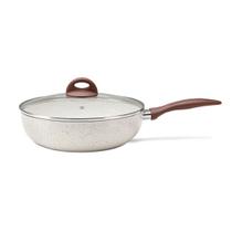 Wok Com Tampa E Fundo De Indução Ceramic Life Brinox Granada Ø 28 cm Vanilla