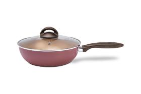 Wok com Tampa Naturall 24 cm Revestimento Antiaderente Pro-flon Marrom Wok com Tampa Naturall 24 cm Revestimento Antiaderente Pro-flon Marrom