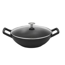 Wok com Tampa Sauté Haus Concept Preto 4,4L 31cm - Brinox 57504/100 Wok com Tampa Sauté Haus Concept Preto 4,4L 31cm - Brinox 57504/100