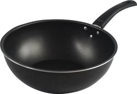 Wok de Alumínio Antiaderente tamanho 26 Preta - Madefer Inox 26- 3L