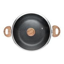 Wok de Indução com Tampa de Vidro 28cm Granilite Preta Wolff