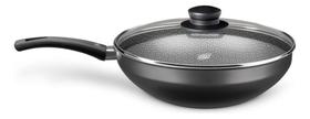 Wok Flora Superflon Antiaderente em Alumínio Com Tampa 28cm 4,3l Grafite MTA Wok Flora Superflon Antiaderente em Alumínio Com Tampa 28cm 4,3l Grafite MTA
