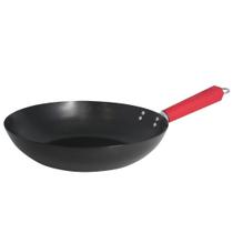 Wok IMUSA PAN-10046 30 cm de Acero al Carbono Antiadherente con Mango Rojo