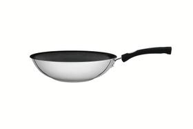 Wok tramontina astro silicone em aço inox com fundo triplo revestimento interno antiaderente 28 cm 3,3 l