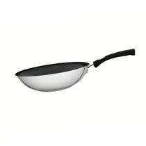 Wok Tramontina Astro Silicone em Aço Inox com Fundo Triplo Revestimento Interno Antiaderente 3,3 Litros