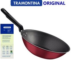 Wok TRAMONTINA Loreto Antiaderente Starflon Max - Vermelho