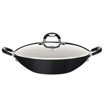 Wok Tramontina Mônaco Induction 32cm 4,5l Alumínio Rev. Em Antiad. Preto C- Tampa De Vidro 28708032