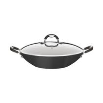 Wok Tramontina Mônaco Induction em Alumínio com Revestimento Interno e Externo Antiaderente Starflon Premium Preto com Tampa de Vidro 32 cm 4,5 L Wok Tramontina Mônaco Induction em Alumínio com Revestimento Interno e Externo Antiaderente Starflon Premium Preto com Tampa de Vidro 32 cm 4,5 L