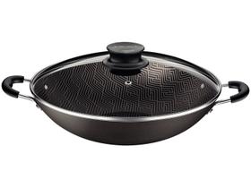 Wok Tramontina Paris Antiaderente Max Chumbo Tampa de Vidro Wok Tramontina Paris Antiaderente Max Chumbo Tampa de Vidro