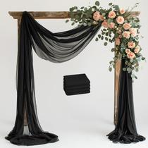 Wokceer - Pano de Fundo para Casamento em Tecido Drapeado Preto (8,7 x 6m)