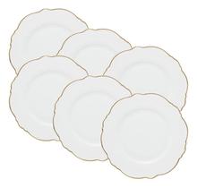 WOLFF - Conjunto 6 Pratos Rasos de Porcelana Maldivas Branco 28cm x 2cm- Wolff