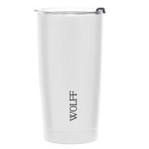 WOLFF Copo Térmico de Aço Inox Parede Dupla com Tampa 600ml Prata Perfeito para Viagens Mantém a Bebida na Temperatu