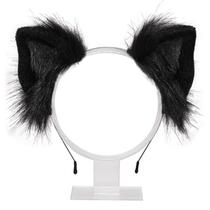 Womens Lolita Plush Hair Ornaments Animal Cat Ears Hair Accessories Halloween Party Hair Hoops Anime Cosplay Fancy Props - Little perfumado pig ears-black