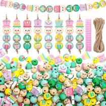 Wood Beads Connvoice Nutcracker 240 unidades de guirlanda de Natal DIY Wood Beads Connvoice Nutcracker 240 unidades de guirlanda de Natal DIY
