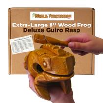 Wood Frog Guiro Rasp Deluxe Extra Grande 8 com bastão Wood Frog Guiro Rasp Deluxe Extra Grande 8 com bastão