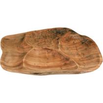 Wood Petisqueira 4X45X31Cm Madeira Natural Com 4 Divisoes