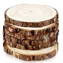Wood Slices FSWCCK Nature Unfinished Round 18-20 cm, pacote com 6 Wood Slices FSWCCK Nature Unfinished Round 18-20 cm, pacote com 6