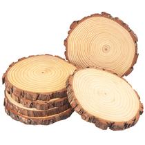 Wood Slices GNIEMCKIN Natural Pine 7-8 polegadas Conjunto de 6