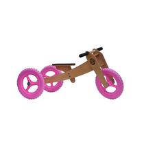 Woodbike 3 em 1 (Rosa) Triciclo Infantil Bicicleta de Equilíbrio