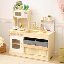 Wooden Play Kitchen OOK com armazenamento de microondas 84x91x30cm