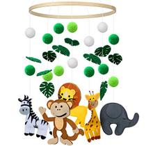Woodland Mobile para Berço Selva Bebê Berçário Mobiles Forest Safari Veado Macaco Leão Estilo Teto Animais Pendurados Decoração Móvel para Meninas e Meninos Brinquedos Quarto Decorações - Buryeah