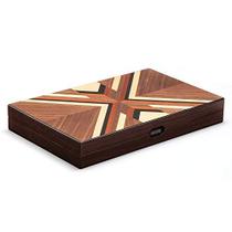 Woodronic 15" Wooden Gammon Set, Folding Classic Board Game, Melhor Jogo de Estratégia e Jogo Inteligente de Táticas, Caso de Mogno de Nozes