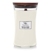 WoodWick Grande Vela Perfumada de Ampulheta, Chá Branco e Jasmim