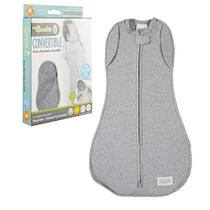 Woombie Conversível Bebê Swaddling Cobertor I Swaddle Converte-se em cobertor vestível sem braços para bebês até 6 meses, cinza, 14-19 lbs
